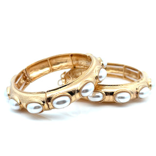 Harriette Pearl Stretch Bracelet - Born To Glam
