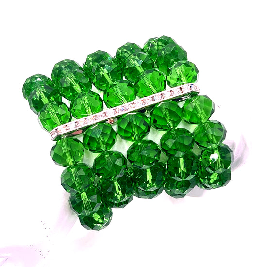 Green Crystal Statement Bracelet - Born To Glam