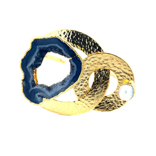 Gold Brass Black Druzy Set - Born To Glam