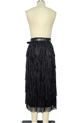 Fringe Layered Skirt - Born To Glam