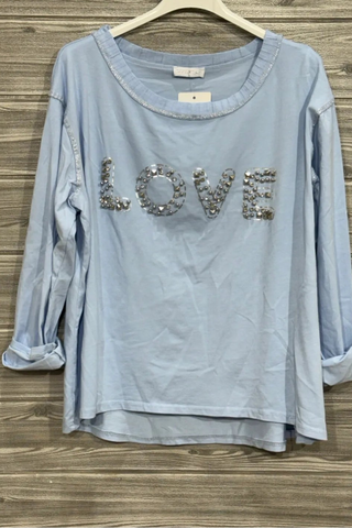 Style the Blue Love Beaded Top exclusively at Born To Glam