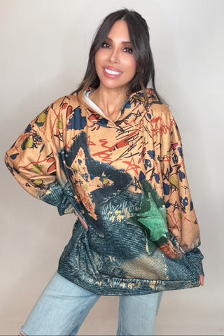 Blue Star Hoodie Sweatshirt - Born To Glam