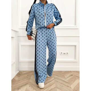 Blue Polka Dot Track Set