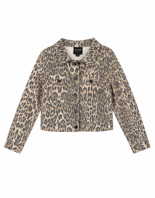 Grey Leopard Print Cropped Jacket