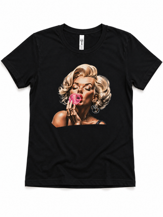 Black Marilyn Bubble Gum Graphic Tee
