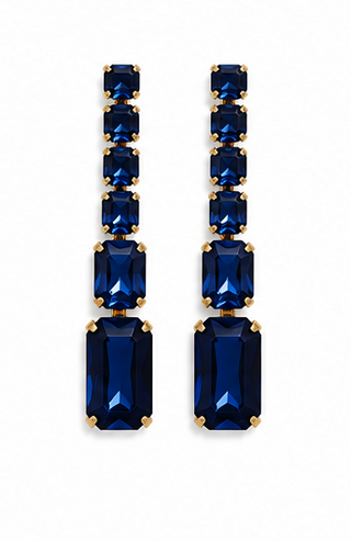 Blue Statement Gemstone Drop Earrings