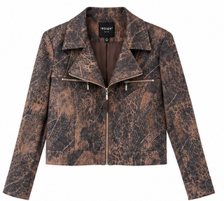 Brown Leopard Print Moto Jacket
