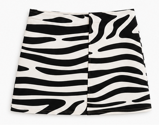 Black & White Zebra Print Mini Skirt