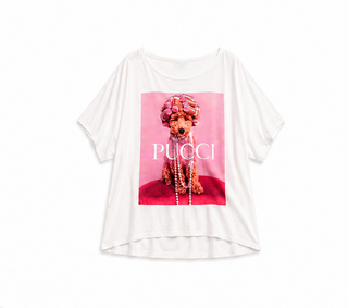 White Pucci Graphic Embellished Oversized Tee
