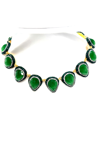 Cat's Eye Gemstone Statement Collar Necklace - Born To Glam