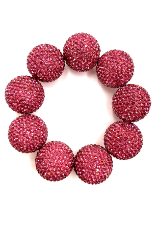Crystal Sphere Stretch Statement Bracelet - Born To Glam