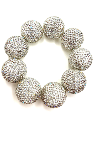 Crystal Sphere Stretch Statement Bracelet - Born To Glam
