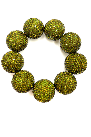 Crystal Sphere Stretch Statement Bracelet - Born To Glam