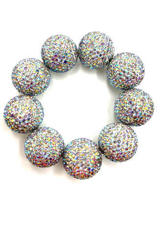 Crystal Sphere Stretch Statement Bracelet - Born To Glam