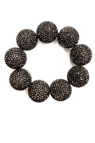 Crystal Sphere Stretch Statement Bracelet - Born To Glam