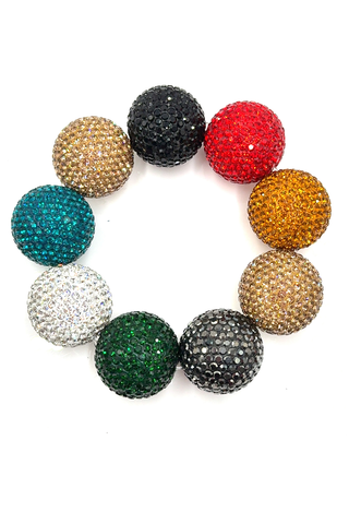 Crystal Sphere Stretch Statement Bracelet - Born To Glam