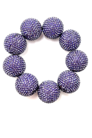 Crystal Sphere Stretch Statement Bracelet - Born To Glam