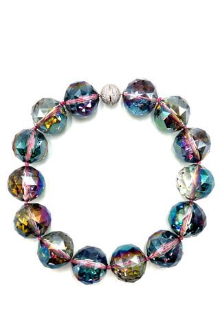 30mm Crystal Sphere Short Necklace - Born To Glam