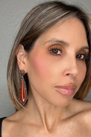 Carnelian Crystal Sterling Silver Earring - Born To Glam