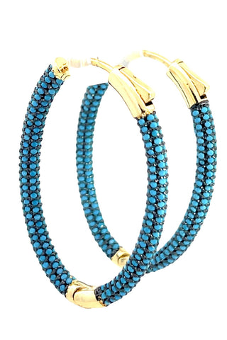 Crystal Oval Brass Hoops - Born To Glam