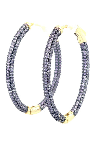 Crystal Oval Brass Hoops - Born To Glam