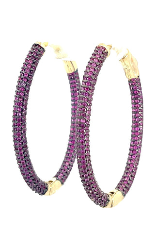 Crystal Oval Brass Hoops - Born To Glam