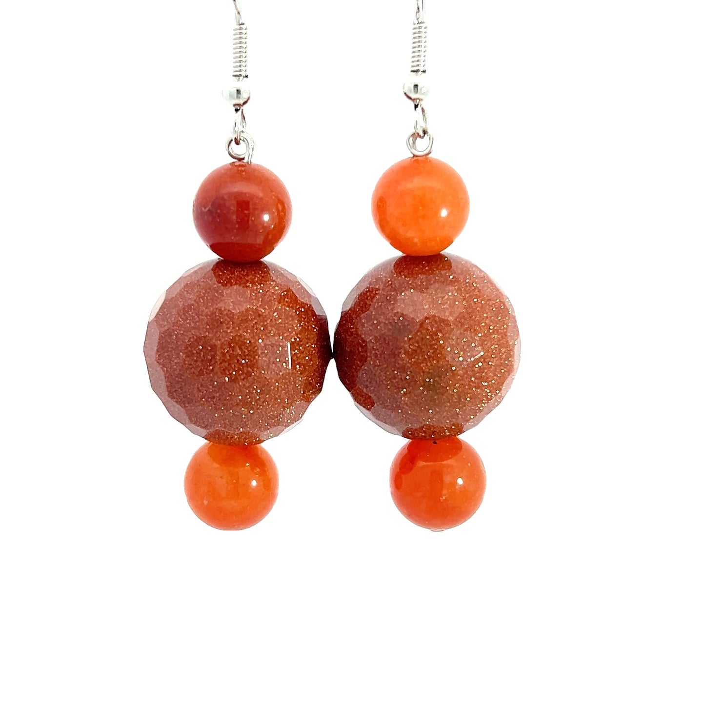 Goldstone Sphere Sterling Silver Earring