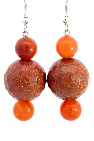 Goldstone Sphere Sterling Silver Earring - Born To Glam