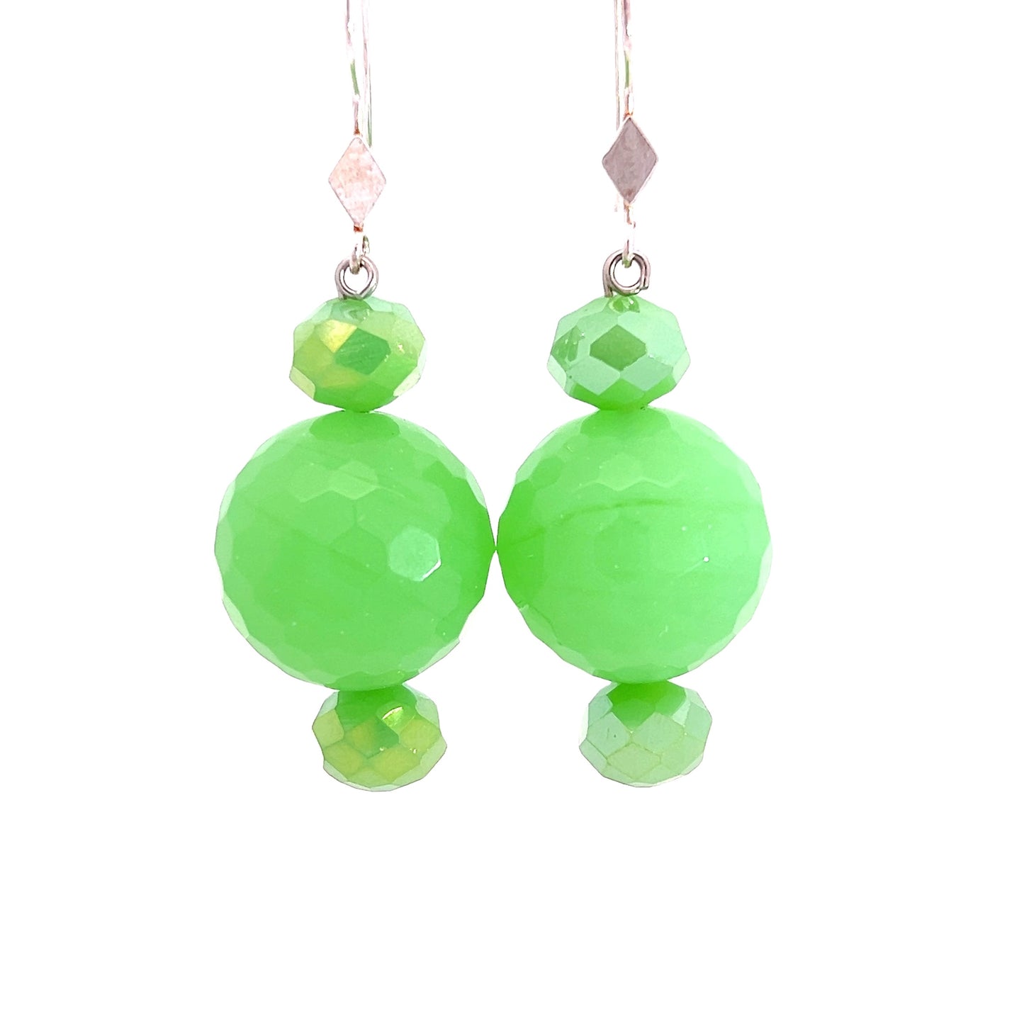 Lime Green Quartz Sterling Silver Earring