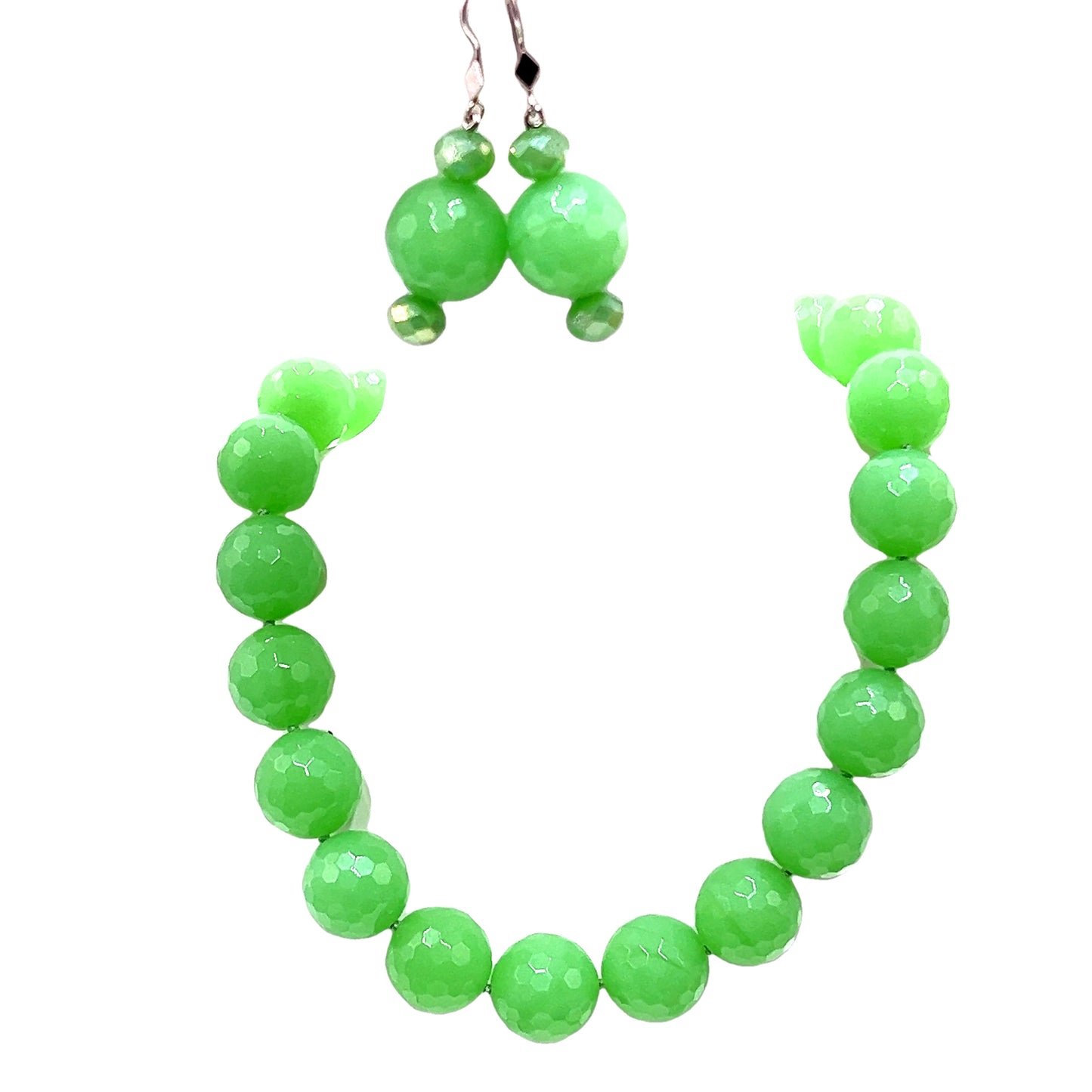 Lime Green Quartz Short Necklace