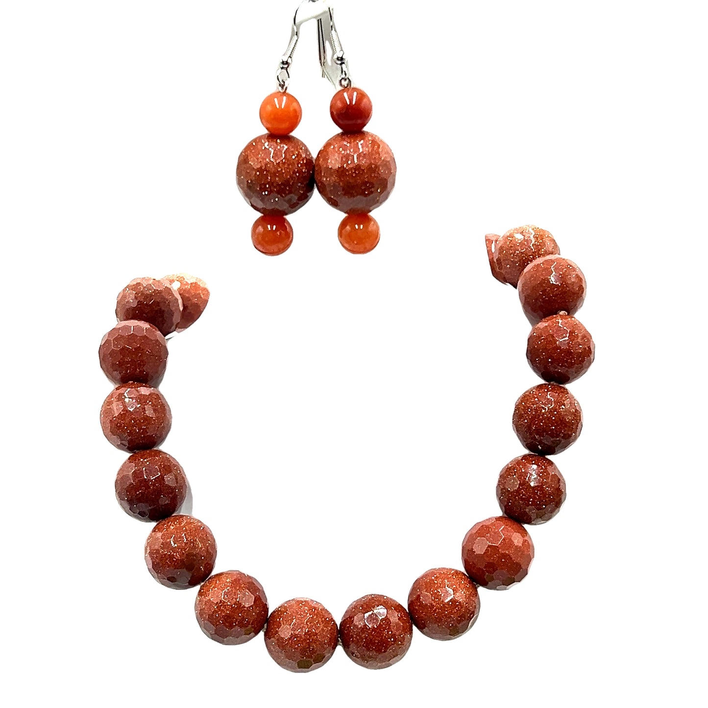 Goldstone Sphere Short Necklace