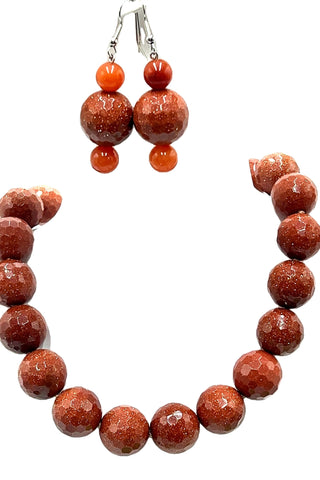 Goldstone Sphere Sterling Silver Earring - Born To Glam