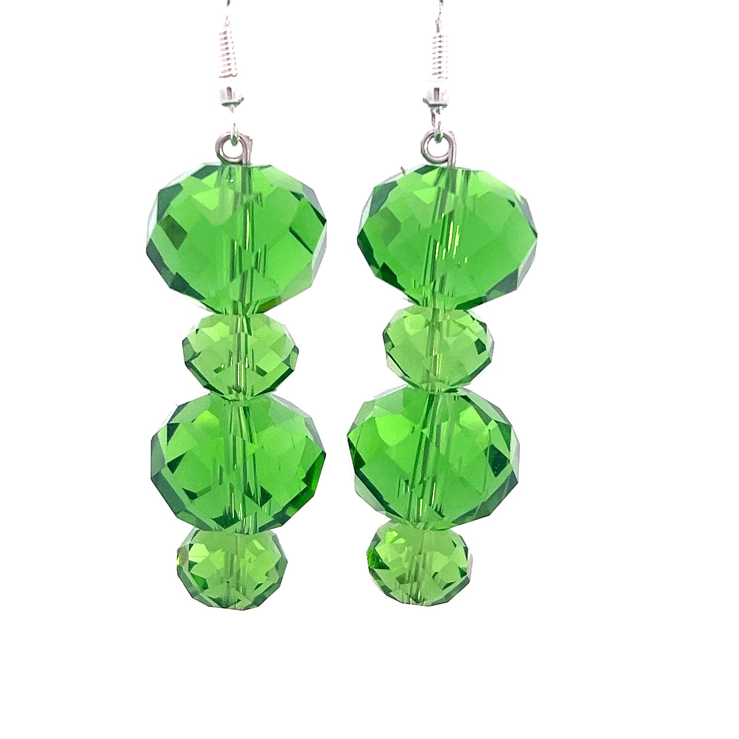 Green Crystal Sterling Silver Earring