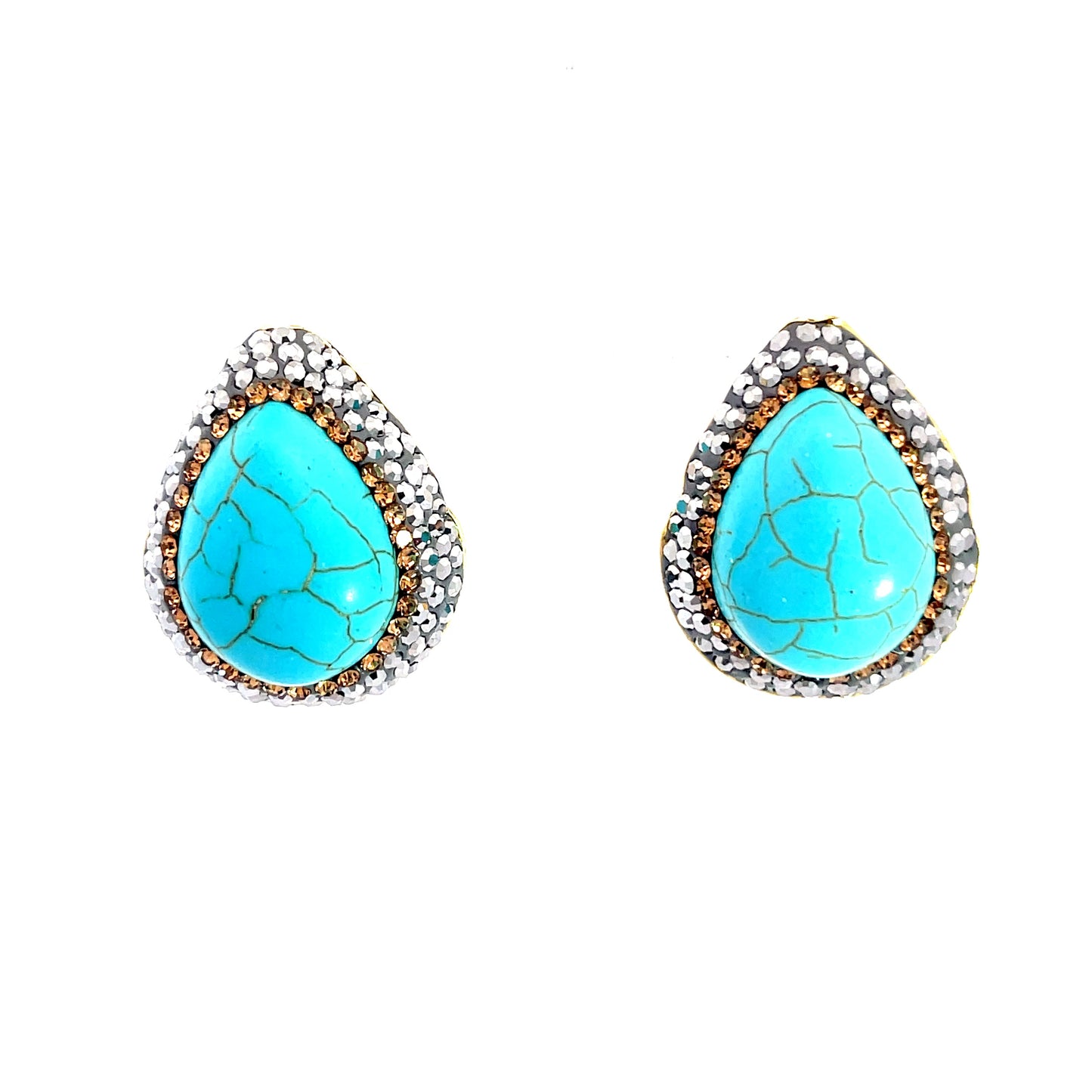 Turquoise & Champagne Stud Earring