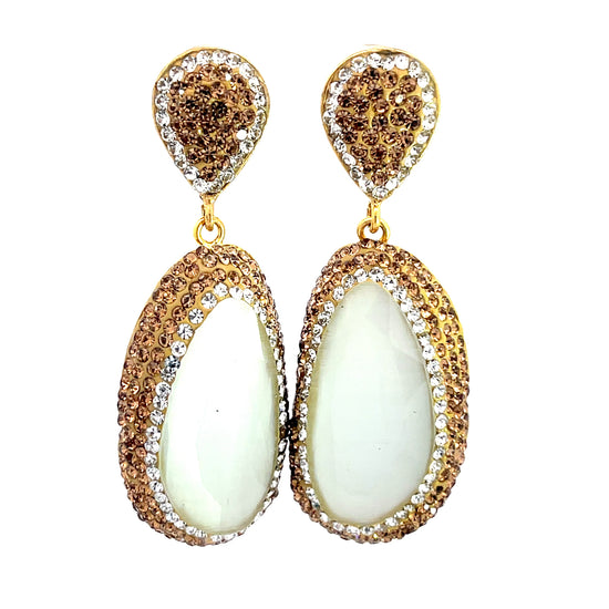 White Cats Eye Gemstone Earring