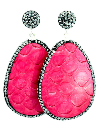 Leather 925 Sterling Silver Teardrop Earrings - Born To Glam