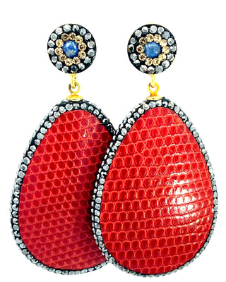 Leather 925 Sterling Silver Teardrop Earrings - Born To Glam