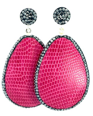 Leather 925 Sterling Silver Teardrop Earrings - Born To Glam