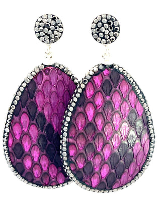 Leather 925 Sterling Silver Teardrop Earrings - Born To Glam