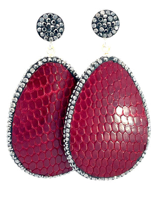 Leather 925 Sterling Silver Teardrop Earrings - Born To Glam