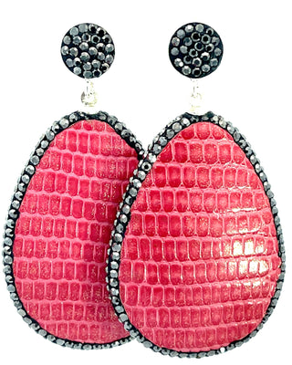 Leather 925 Sterling Silver Teardrop Earrings - Born To Glam