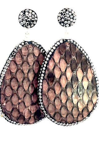 Leather 925 Sterling Silver Teardrop Earrings - Born To Glam