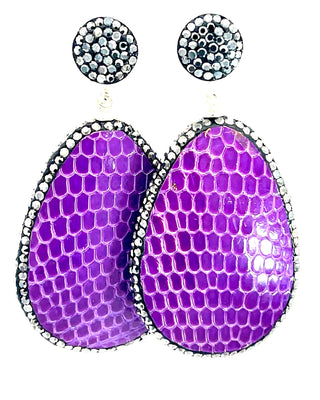 Leather 925 Sterling Silver Teardrop Earrings - Born To Glam