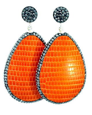 Leather 925 Sterling Silver Teardrop Earrings - Born To Glam