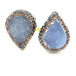 Blue Druzy Hematite & Gold Crystal
