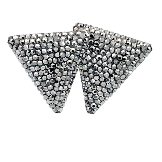 Triangle Silver Crystal 925 Sterling Silver Stud Earring