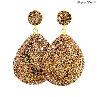 Oval Teardrop Crystal 925 Sterling Silver Drop Earring - Born To Glam