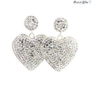 Heart Crystal 925 Sterling Silver Earrings - Born To Glam