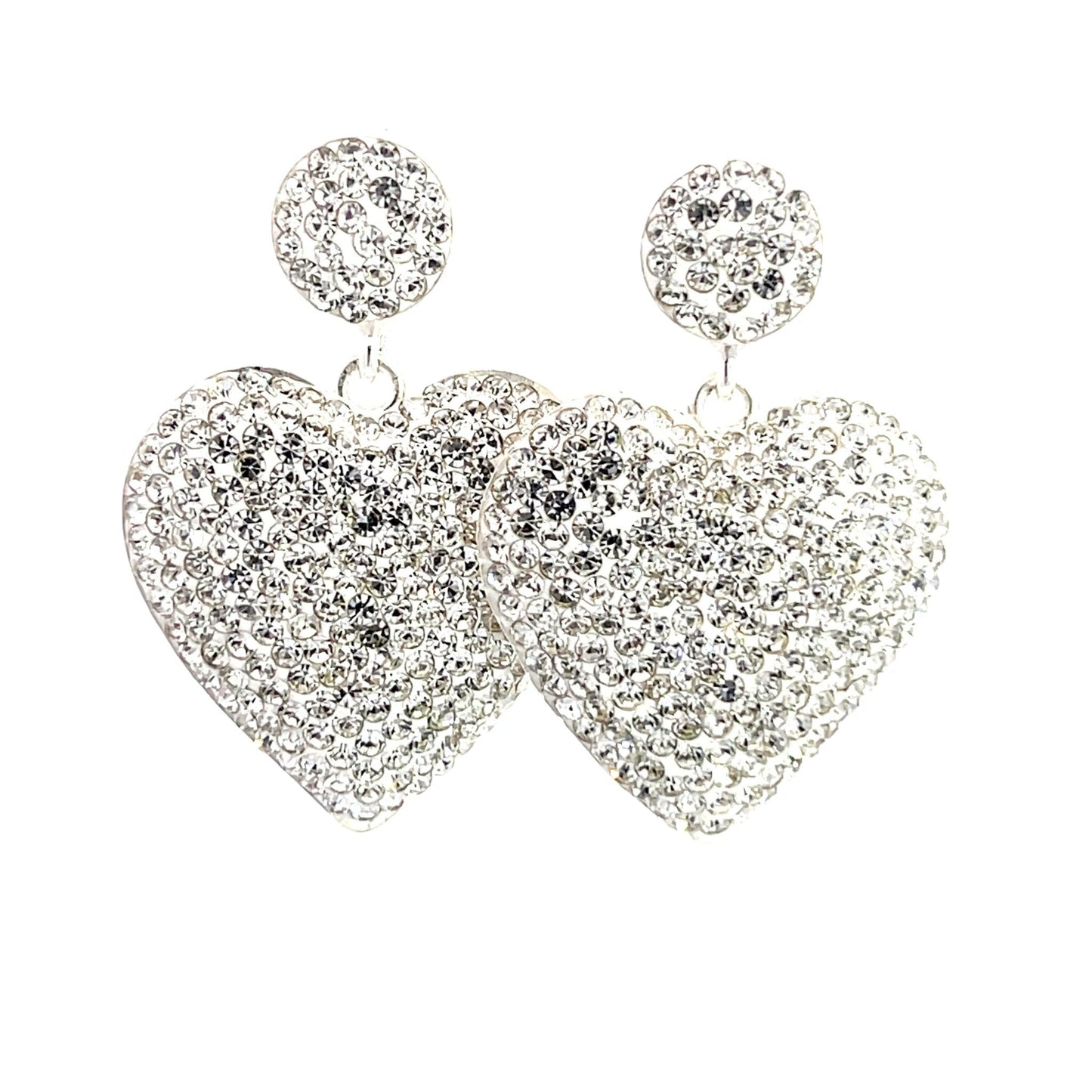 Heart Crystal 925 Sterling Silver Earrings - Born To Glam Born To Glam