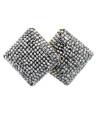 Square Crystal 925 Sterling Silver Stud Earrings - Born To Glam